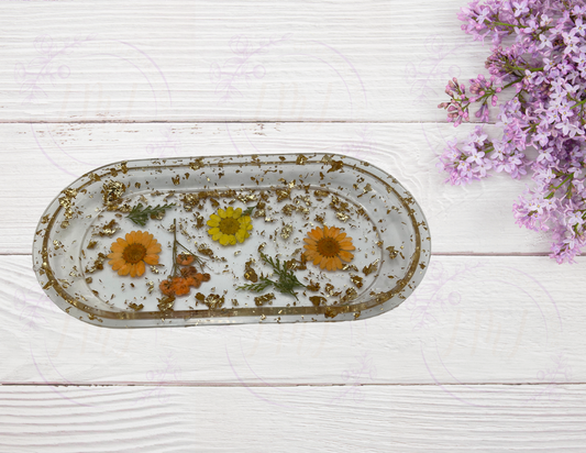 Floral Oval Trinket Tray