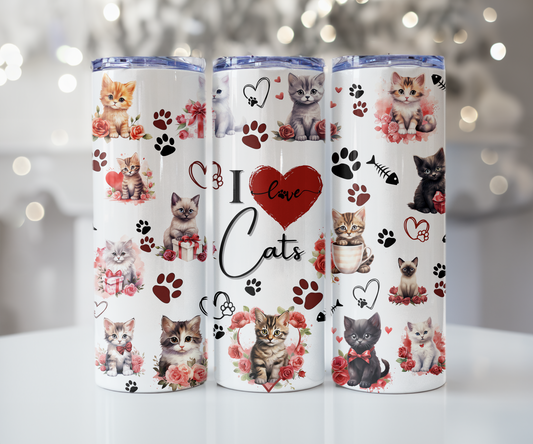 I Love Cats Tumbler