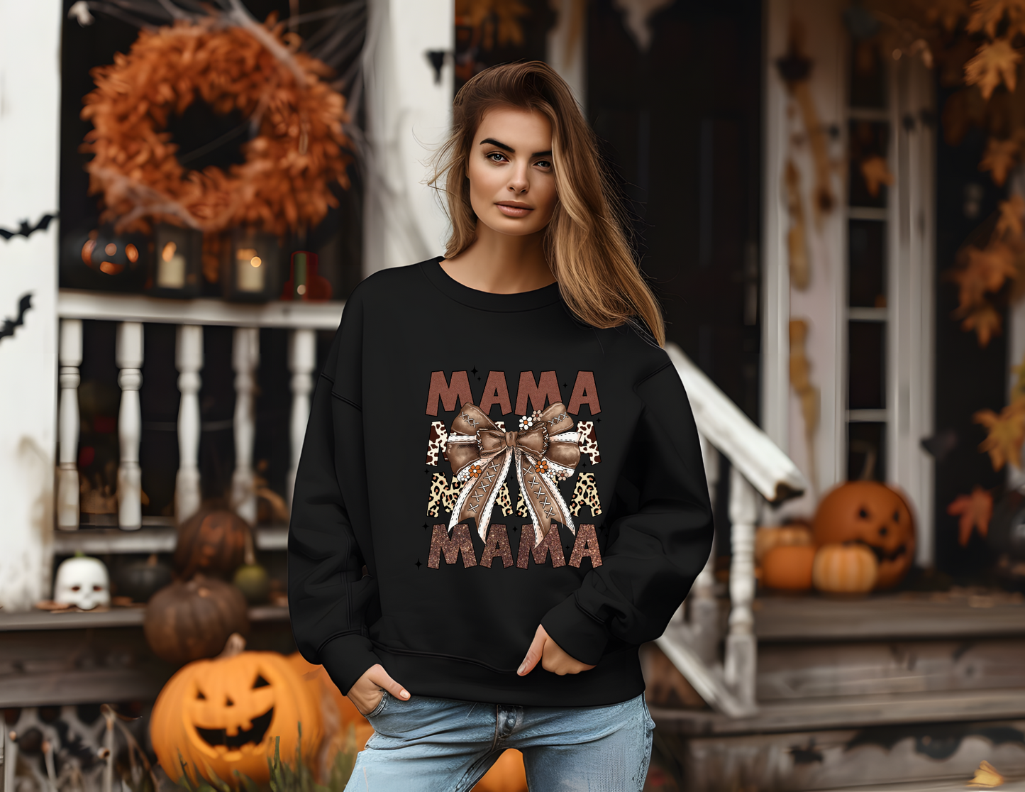 MAMA Leopard Coquette Sweatshirt