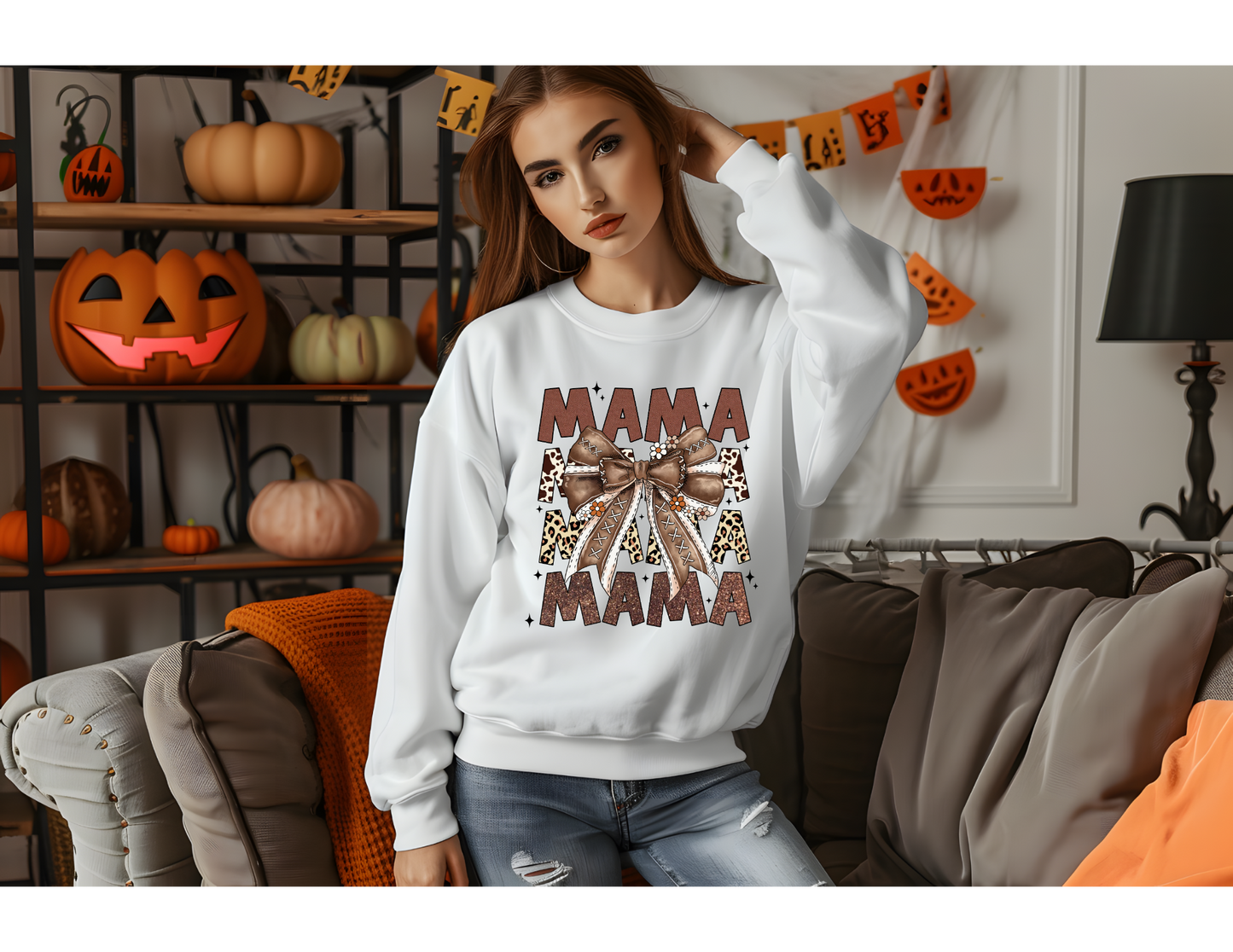 MAMA Leopard Coquette Sweatshirt