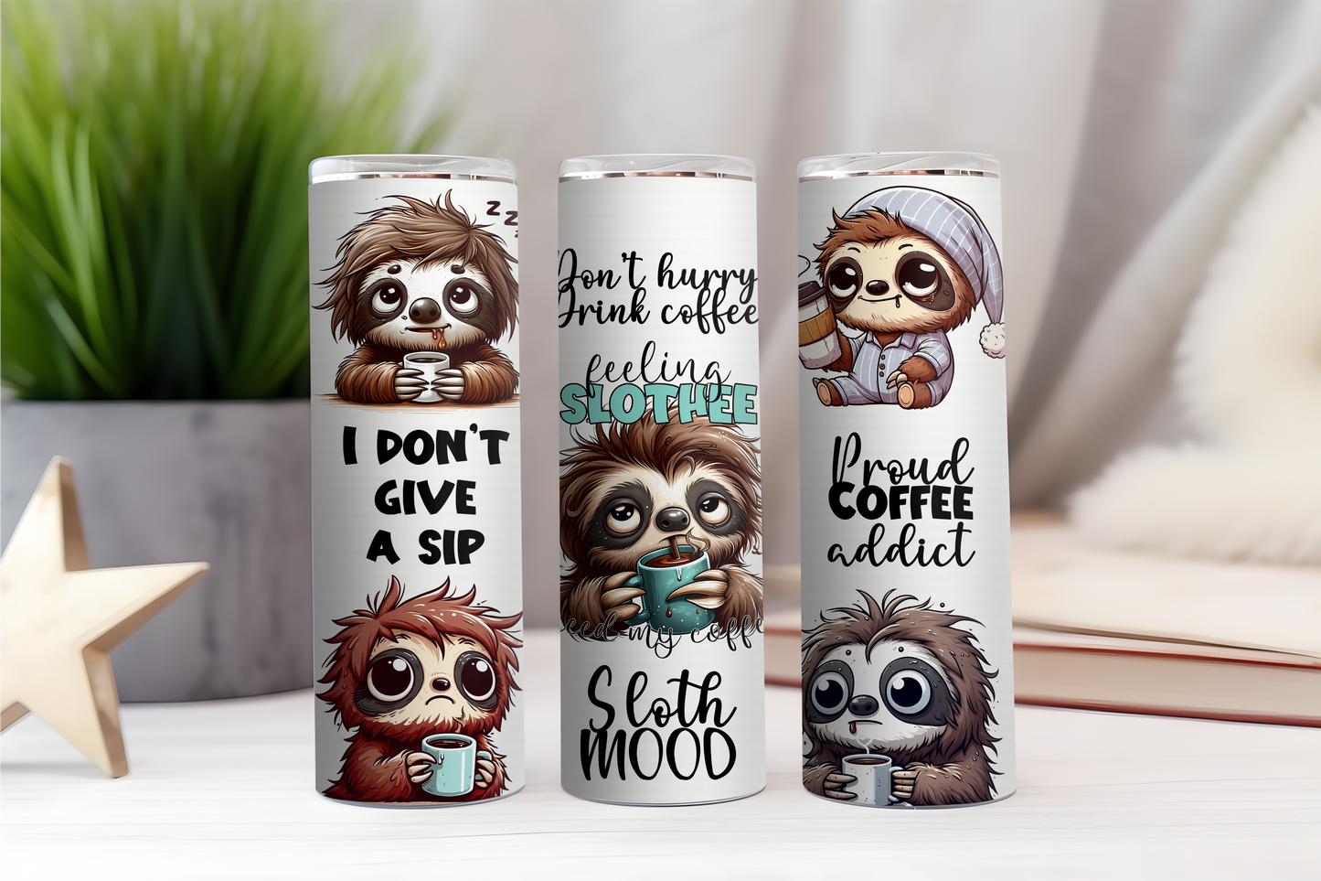 Sloth Coffee Quotes Tumbler